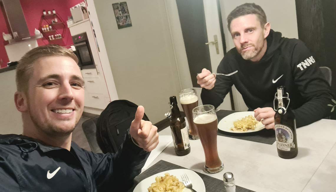 After a hard day we finished with a beer and noodles