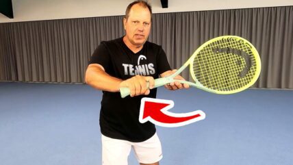 Tennis Einhand-Rückhandgriff