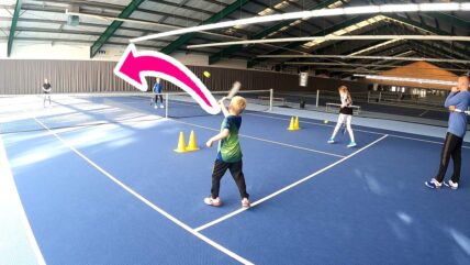 Tennis Warm Up on Cones for Kids Drill