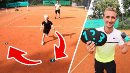 14 Tennis-Konditionierungsübungen mit Zahlen und Reaktionsball